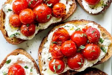 Whipped Ricotta Toast Crostini With Roasted Tomatoes 4 1Whipped Ricotta Roasted Tomato Toasts everydaydeliciouskitchen.com 12 768x1152 2