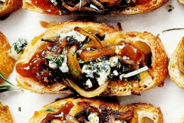Caramelized Onion Crostini with Fig Jam and Blue Cheese 2 Caramelized Onion Crostini foodiecrush.com 7 1024x1536 1