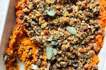 Savory Crumble Topped Sweet Potato Casserole