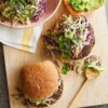 Cilantro Bean Burgers with Creamy Avocado Lime Slaw