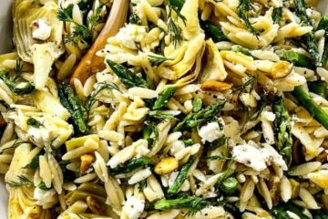Orzo Salad with Asparagus, Artichoke Hearts and Feta 5 Orzo Salad with Artichokes and Asparagus foodiecrush.net 14 768x1152 1