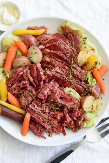 Slow Cooker Corned Beef and Cabbage foodiecrush.com 11