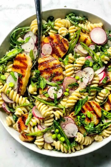 Tahini Pasta Salad with Halloumi foodiecrush.com 25 768x1152 1