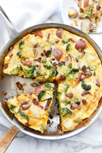 Bacon Broccoli and Potato Frittata