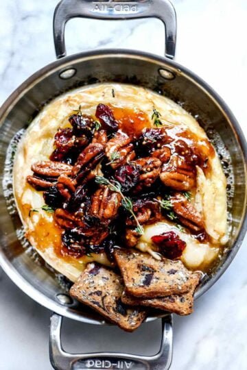 Baked Brie with Fig Jam, Cranberries and Pecans