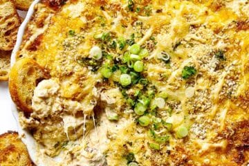 This hot crab dip requires less than 10 minutes of hands-on prep and is a crowd pleaser every time. It's simple, but oh so good!