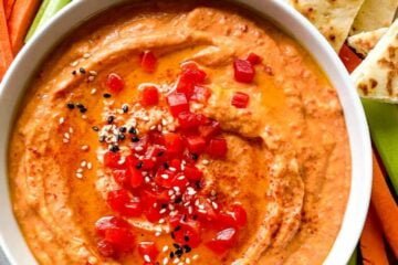 Roasted Red Pepper Hummus 3 Roasted Red Bell Pepper Hummus everydaydeliciouskitchen.com 10 768x1152 1
