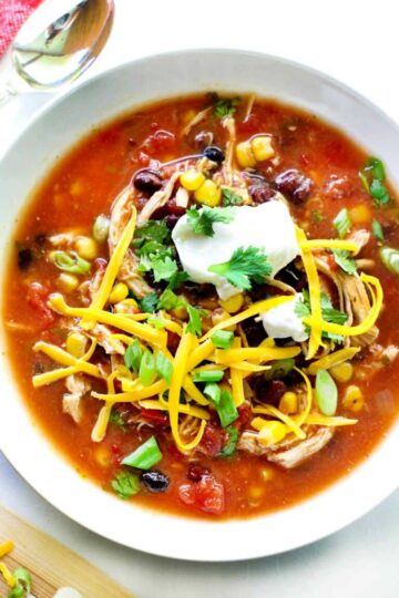 Slow Cooker Chicken Enchilada Soup