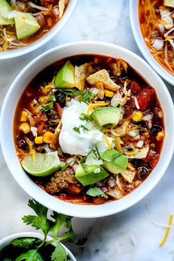 Easy Taco Soup (Stove Top, Instant Pot or Crock Pot)