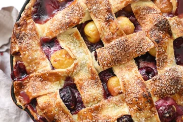 Easy Skillet Cherry Pie | Classic Lattice-Topped Dessert Recipe 8 Skillet Cherry Pie foodiecrush