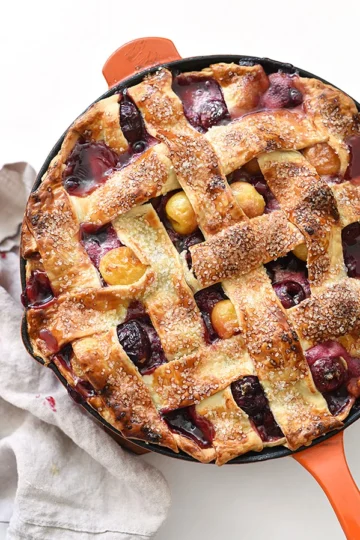 Skillet Cherry Pie foodiecrush