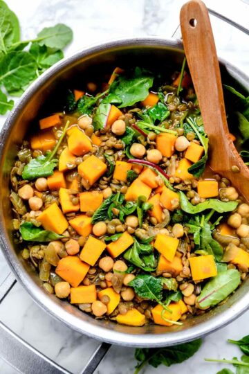 1 Curry Lentil Soup with Butternut Squash and Greens