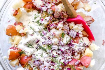 Creamy Dilled Red Potato Salad 2 Dill Potato Salad everydaydeliciouskitchen.com 005
