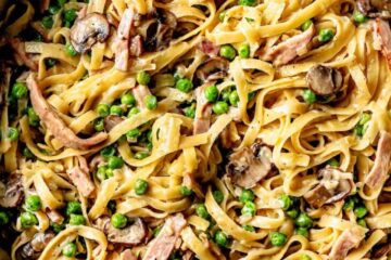 Fettuccine with Ham and Peas 3 Fettuccine Peas Ham everydaydeliciouskitchen.com 61 728x1092 1