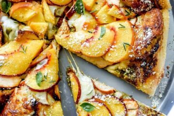 Pesto Pizza with Balsamic Chicken and Peaches 7 Pesto Pizza with Balsamic Chicken and Peaches 1