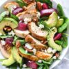 Roasted Beet Spinach Salad with Chicken and Avocado everydaydeliciouskitchen.com 021
