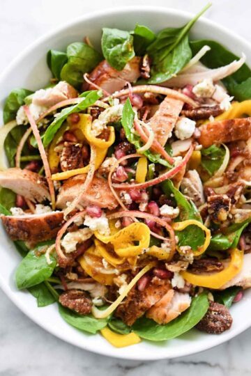 Spinach Salad with Turkey and Spiralized Butternut Squash and Apples everydaydeliciouskitchen.com 007 683x1024 1